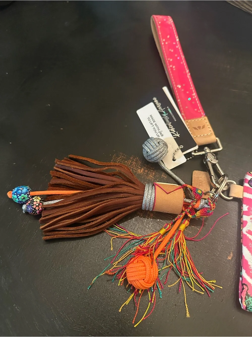 NWT Consuela midtown Colorful Floral Zip wristlet- Pink